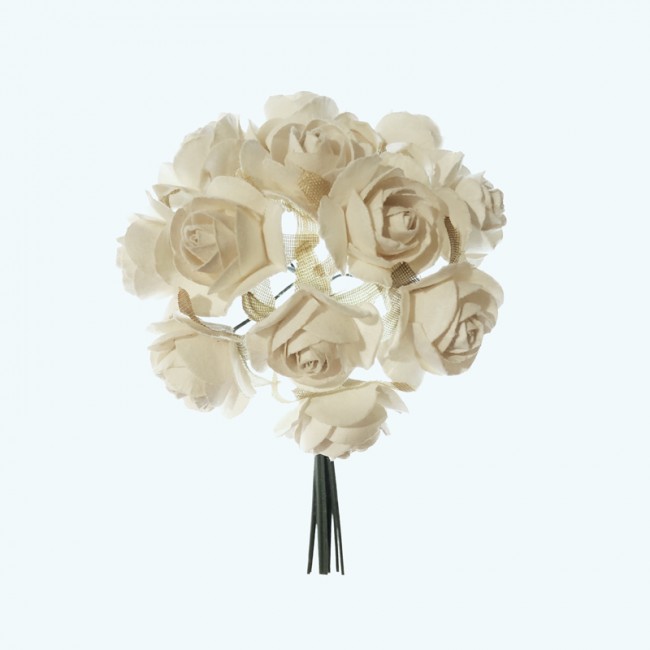 2.5", 1.75" Diameter Paper Flower 12X12 | White 2.5", 1.75" Diameter Paper Flower 12X12 | White